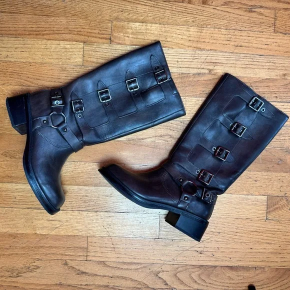 Brown Leather Knee-High Boots - Picture 6 of 11